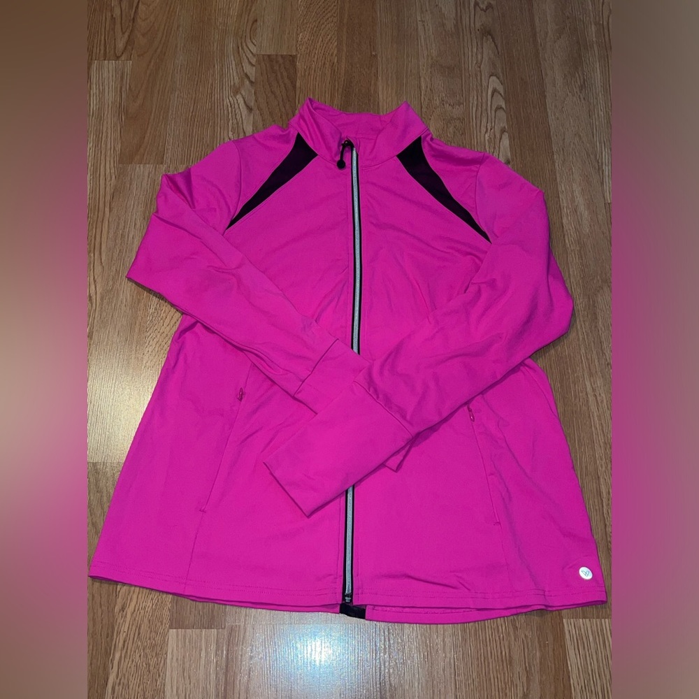Womens Pink Livi Active from Lane Bryant Full Zip Mesh Inset Long Sleeve 14/16